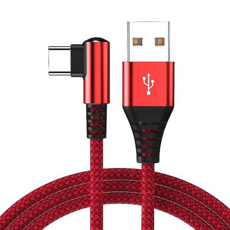 90 graders vinkel hurtigladekabel for Huawei/honor/xiaomi Type C grensesnitt 1,2m rød 1.2m Red
