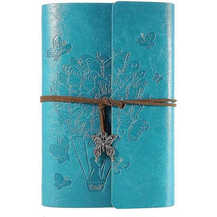 2 st Läder Journal Anteckningsbok, Rese Spiralbunden Påfyllningsbar Dagboksanteckningsbok, Gåvor till Kvinnor med Linjerat Papper Klassiska Präglade 