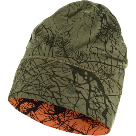 Fjällräven Lappland Beanie in Green Camo/Orange Multi Camo, Ull/Polyester