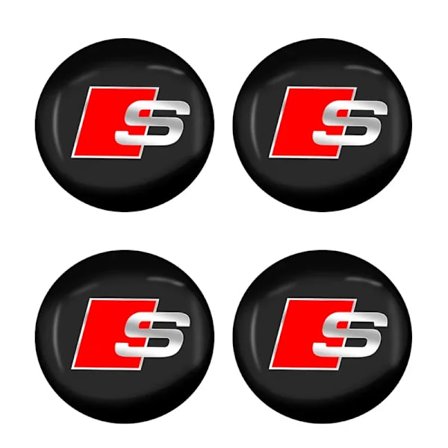 4 stk. 56 mm Bil Styling Felg Senter Nav Caps Badge Emblem Dekorasjonsklistremerker For Audi S RS A3 A4 B8 8P 8V Horizon C7 A5 Q5 B7 Gods B9 Q7 A1