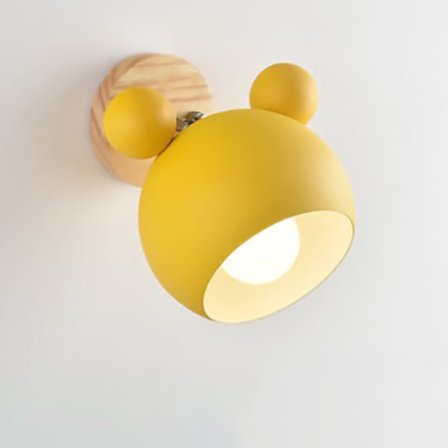 Vegglampe enkel tegneseriemodell kvart rumpe søt vakker vegglampe for soverom ingen lyspære gul