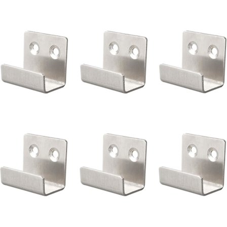 Vægophængningskrog i rustfrit stål til fliser, vægophængning, tungt montagebeslag, fotorammebeslag (sølv) (6 stk.)