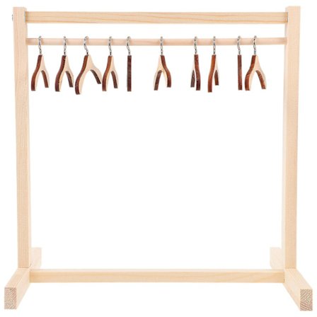 1 set Trädocka Klädställ Med Klädhängare Dockkläder Ställ För Dockhus-yuyu