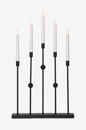 Jotex - Lysestake Gustavo 5L Svart - Kjøp Adventsstaker hos Jotex