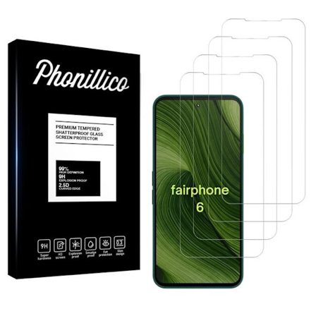 Tempered Glass for Fairphone 6 [Pack 4] Screen Protection Film Phonillico