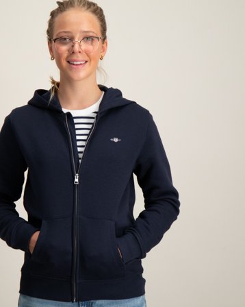 GANT SHIELD ZIP HOODIE Blauw Hoodies Meisjes - Kids Brand Store