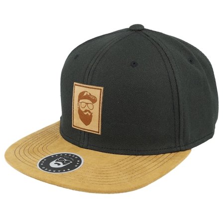 Bearded Man - Schwarz snapback Cap - Cap Man Patch Black/Suede Snapback @ Hatstore