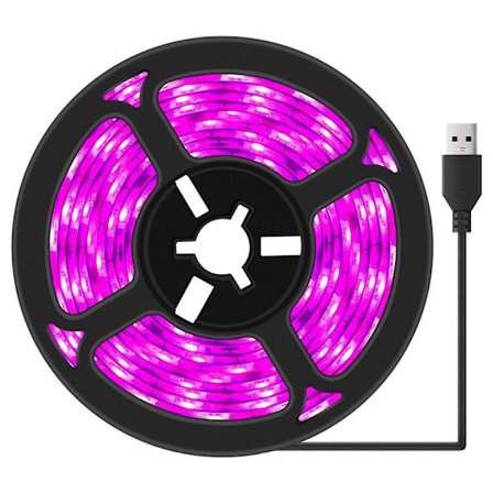 5V sort UV fleksibel LED-strimmel sæt 5M lilla tape med USB til festlig indendørs, juledekoration