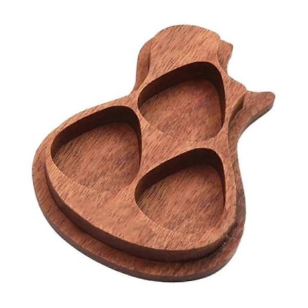 Guitar Pick Box Holder, Træ Samler Graveret Guitar Pick Box Klassiske Trekant Guitar Picks til Gave Musikinstrument Guitar Bas[D]