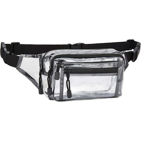 Läpinäkyvä vyölaukku, stadionille hyväksytty vyölaukku festivaaleille,