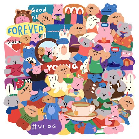 200 st smörbjörn tecknad graffiti klistermärken manuell vatten