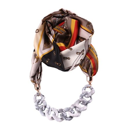 Etnisk Retro Halsduk för Kvinnor, Oändlighetssjal med Kedjehänge Färgad Pol