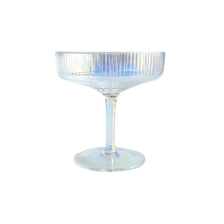 180ml Ribbede Martini-glass, sett med 4, Vintage Coupe-glass, Krystall Cocktail-glass med stilk, Klart vinglass (FMY)