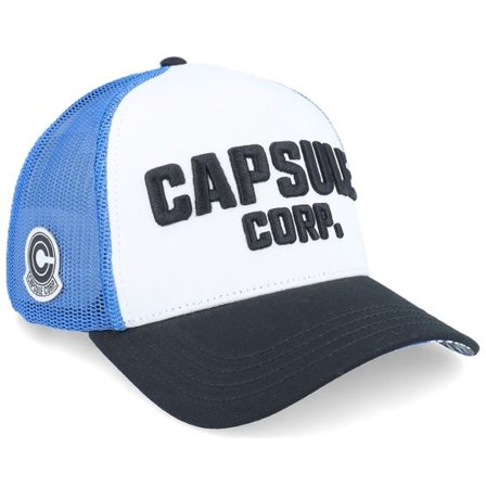 Capslab - Vit trucker Keps - Dragon Ball Capsule White/Blue/Black A-Frame Trucker @ Hatstore
