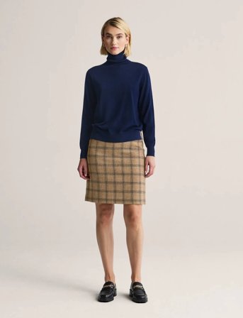 Newhouse Anna Checked Skirt - Beige - 38