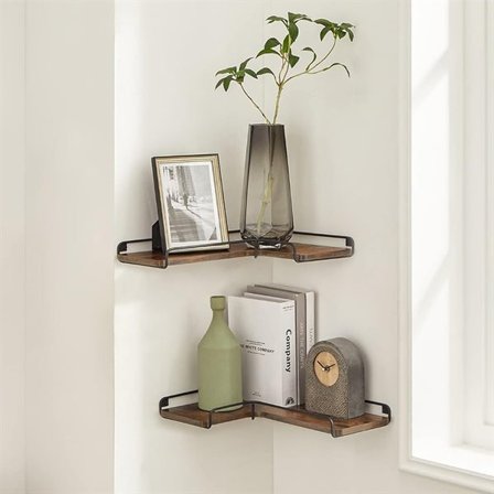 Kulmahyllyt 2 kpl – Rustiikkinen ruskea/Musta