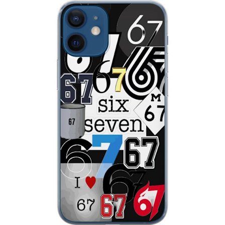 Kompatibel Mobilcover til Apple Apple iPhone 12 67 meme seks syv trend collage viral internetmeme 6-7 grafisk moderne æstetik