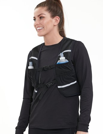 Endurance Boona Running Vest W/ Bottles - Black - S/M