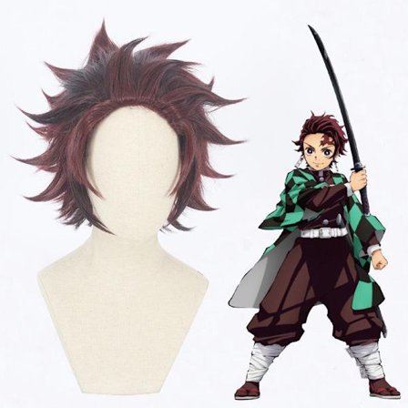 Demon Slayer Serie Cosplay Peruk - Tanjiro