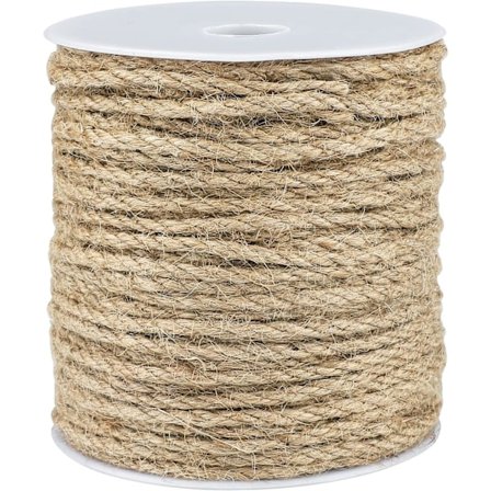 4MM Jute Rep, 45 Meter Stark och Kraftig Jute Snöre, Brun Dekorationshampa