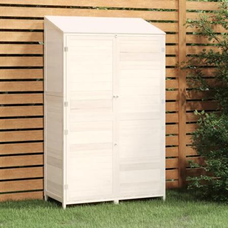 vidaXL Trädgårdsbod vit 102x52x174,5 cm massivt granträ Vit