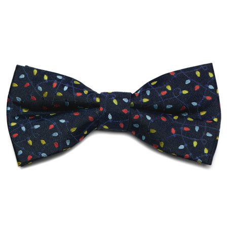 Papion bleumarin cu luminițe de Crăciun pentru bărbați - Papioane gata legate