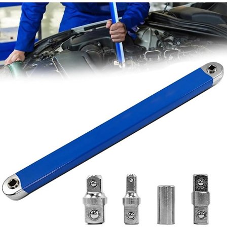 Forlengelsesnøkkel Fjærnøkkel med 1/2 1/4 og 3/8 Drive Adapter Multifunksjonell Skralle Nøkkel for Mekanikere og Garasjefolk