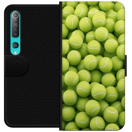 Kompatibel Tegnebogsetui til Xiaomi Xiaomi Mi 10 5G Mønster af grønne tennisbolde i høj detalje, sporty motiv med gentagende tekstur og stærke far