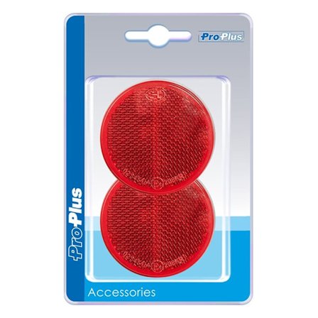 Reflektor röd 60mm självhäftande 2 stycken i blister