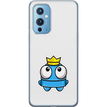 Kompatibel Mobilcover til OnePlus OnePlus 9 Blå tegnet figur med krone og store øjne i legende kongelig stil