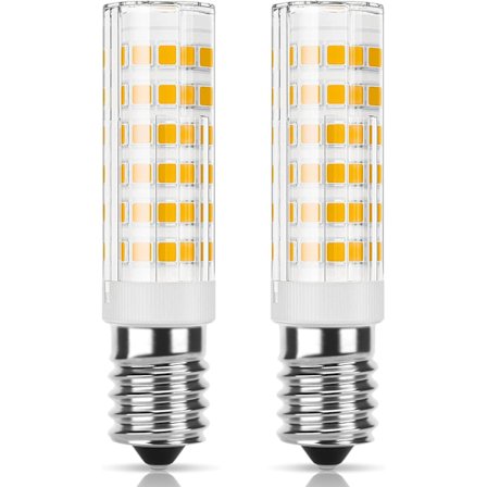 E14 LED emhættepære, 9W, svarende til 50W halogen, 400LM, varm hvid 3000K, ikke-dæmpbar, 2 stk. [Energiklasse E]