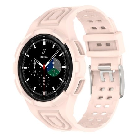 Samsung Galaxy Watch 4 Classic (46mm) integrerat klockarmband och fodral - Ljusrosa