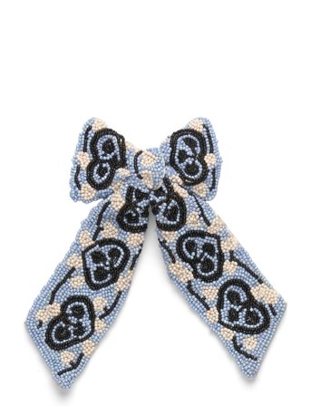 Hearty Beaded Bow Clip Blue Becksöndergaard