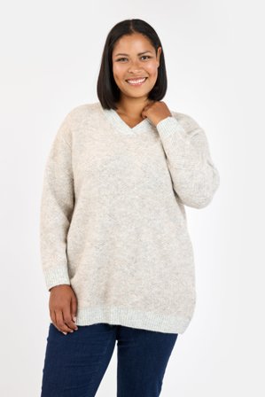 CISO - Langærmet Strik - Lys Grå Melange