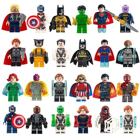 24 stk. Avengers Minifigurer Byggeklodser Legetøj Actionfigurer Sæt til Børn Fans Fødselsdagsgaver