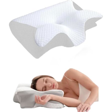 Nackkudde i memory foam, en två-i-ett ortopedisk kudde, lindrar effektivt nacksmärta, anpassar sig till nackens naturliga kurva för stöd