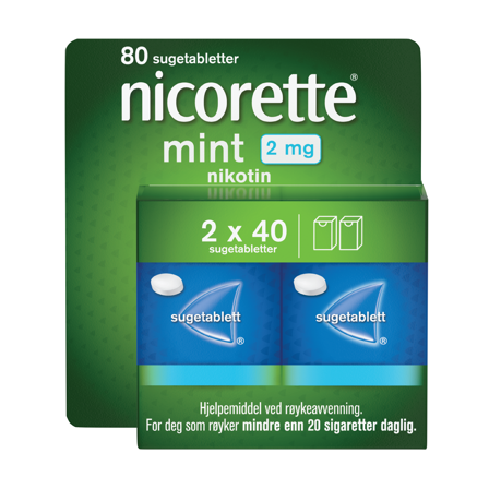 Nicorette 2 mg sugetabletter, Mint, 80 stk.