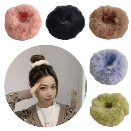 Faux Fur Hair Tie Rope Plush Hair Scrunchies Elastic Hair Bands Ponytail Holder