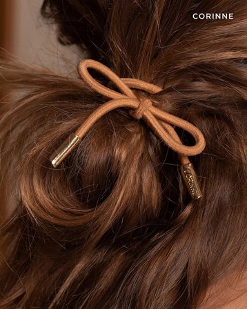 CORINNE Hair Tie Bow Metal Plain Variant 2, Hår, Hårpynt, Hårelastikker