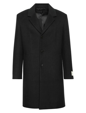 Ls Wool Blend Overcoat Black Calvin Klein