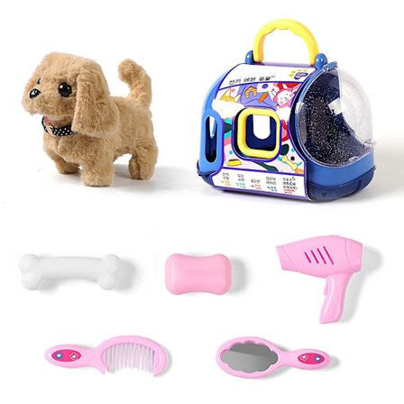 Elektrisk Søt Gående Snakkende Kanin Valp Plysj Leketøy Kjæledyrbur Leketøysett, Barnas Tidlig Utdanning Pedagogiske Interaktive Leker