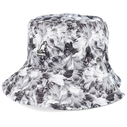 Kangol - Grå bucket Hatt - Floral Rev Black Floral Bucket @ Hatstore