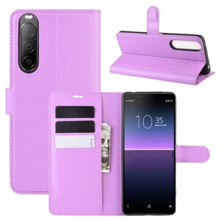 Sony Xperia 10 Ii - Litchi Fodral - Lila Purple Lila