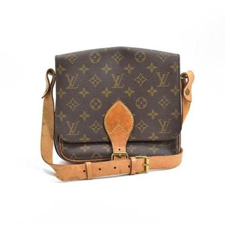 Louis Vuitton Vintage, Pre-owned Monogram Cartouchiere PM Bruin, Dames, Maat:ONE Size,Canvas