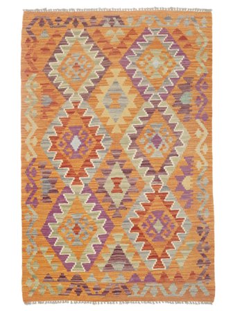 Kilim Afghan Old Style Rug 100X150 Brown/Orange Wool, Afghanistan