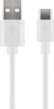 Goobay USB-C Charging and Sync Cable. White. 1.0m Factory Sealed