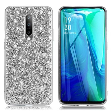 Glitter OnePlus 7 Pro skal - Silver/Grå