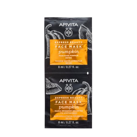 APIVITA Express Beauty - Viso Maschera Viso Detossinante con Zucca 2x8ml - Maschera Purificante viso