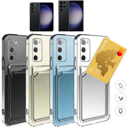 Samsung Galaxy S23/S23Ultra skal etui med plads til kort - VÆLG: