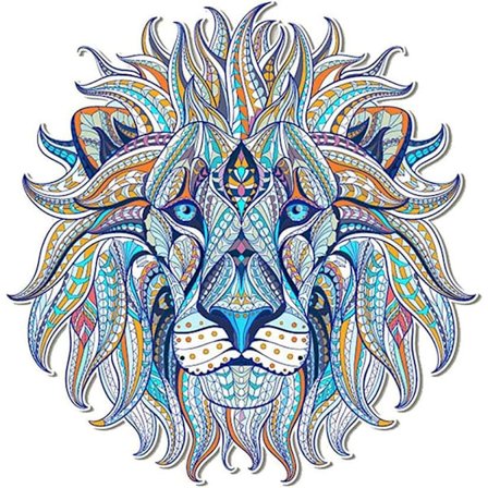 Blå termoklistermærker med løvemotiv til tøj